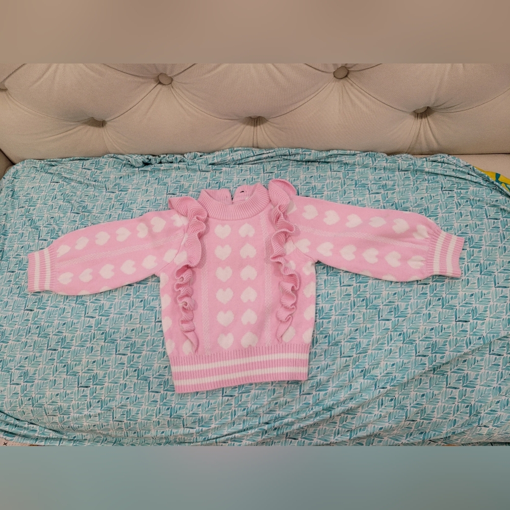 Janie And Jack Heart Ruffle Sweater Size 18-24M